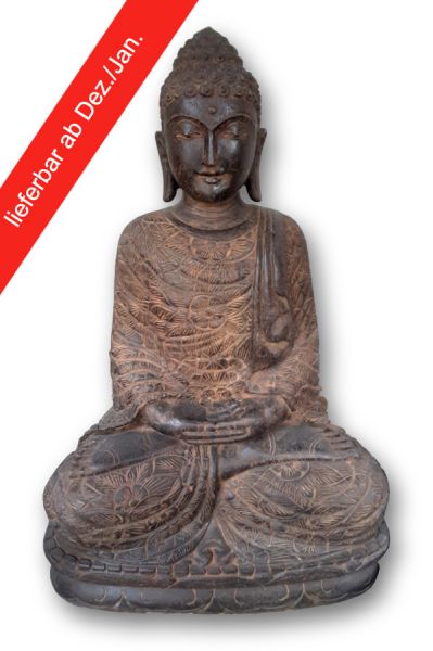 Sitzender Buddha, Meditationshaltung, h 100 cm, rostfarbenes Finish
