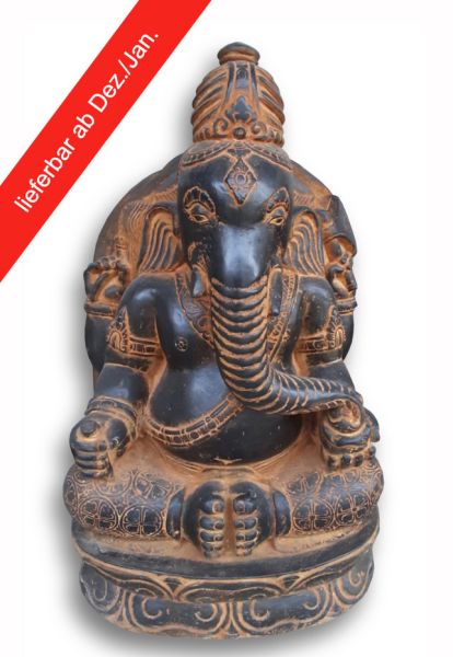 Ganesha aus Flussstein mit rostfarbenem Finish, h 75 cm