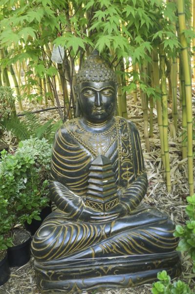 Sitzender Buddha, Meditationshaltung, h 100 cm, rostfarbenes Finish